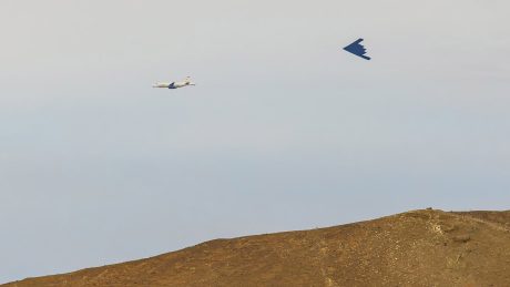 Rare Sighting: Elusive RAT55 737 Radar Test Aircraft Captured in Flight Alongside B-2 Spirit