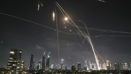 Dramatic Images Show Iranian Ballistic Missiles Raining on Israel as Fighting Continues