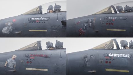 Final Four 389th FS F-15E Jets Return From Combat Tour With Nose Art And Weapon Markings