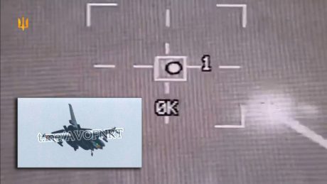 Ukrainian Air Force F-16 Captured Shooting Down Russian Target with APKWS II