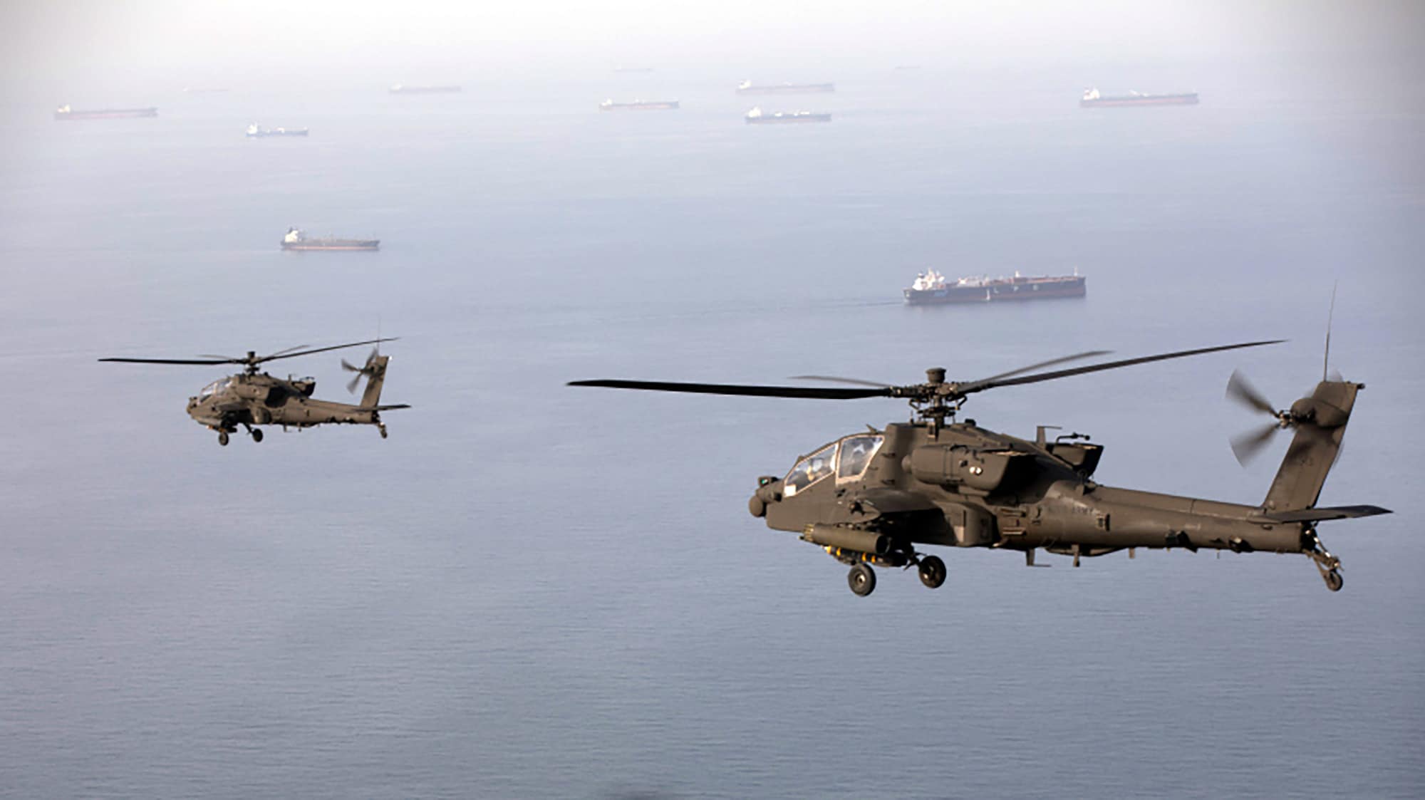 CENTCOM Releases Images of Apaches Over Strait of Hormuz as Iran Reimposes Restrictions