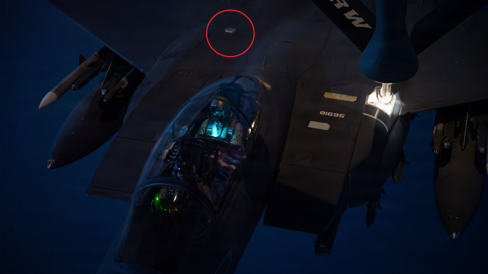 New Anti-Jam Antenna Seen on USAF F-15E Strike Eagle During Epic Fury